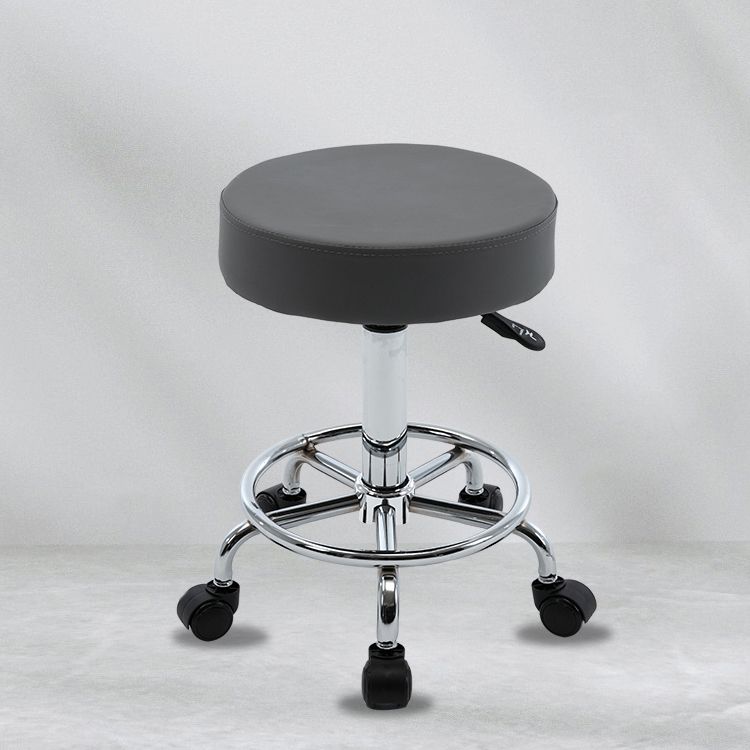 Adjustable Modern Counter Bar Stool Armless Leather Backless Bar Stool with Metal Base Clearhalo 'Bar Furniture' 'Bar Stools' 'bar_stools' 'furn' 'furn_bar_stools' 'furniture_bar_stools' 'Kitchen & Dining Furniture' 'kitchen&dining_furn' 'kitchen' 'kitchen_furn' Furniture' 1200x1200_2f26204e-730a-4bfe-b186-ea1b28e5049d