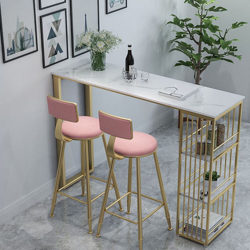 Contemporary Style Velvet Counter Stool Round Low Back Bar Stool with Metal Legs Clearhalo 'Bar Furniture' 'Bar Stools' 'bar_stools' 'furn' 'furn_bar_stools' 'Furniture' 'Kitchen & Dining Furniture' 1200x1200_2f265204-d762-41cb-8d1b-1f87f35fa8b0