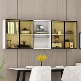 Contemporary Wall Mounted Display Stand Faux Wood Buffet Cabinet for Dining Room Clearhalo 'Display & China Cabinets' 'display_china_cabinets' 'furn' 'furn_display_china_cabinets' 'Furniture' 'Kitchen & Dining Furniture' 1200x1200_2f26d894-aa5d-4c90-ad71-38d5e246a35e