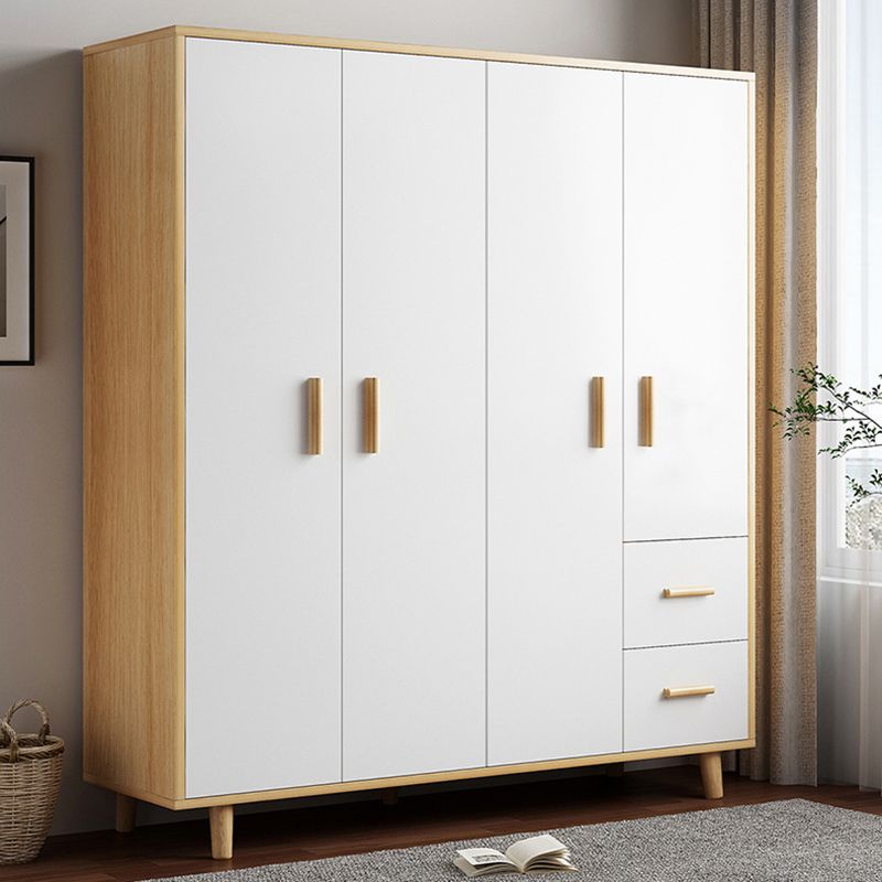 Contemporary Wardrobe Armoire Wooden Armoire with Doors and Legs