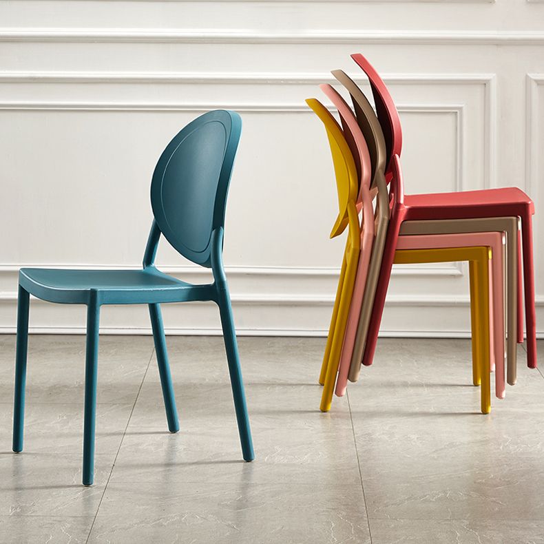 Scandinavian Plastic Armless Dining Chairs Stackable Dining Side Chairs (Set of 4) Clearhalo ' kitchen&dining_furn' 'Dining Chairs' 'Dining Tables & Seating' 'dining_chair' 'furn' 'furn_dining_chair' 'Furniture' 'furniture_dining_chair' 'Kitchen & Dining Furniture' 'kitchen' 1200x1200_2f275f8e-a709-4c31-a21a-00118cac05ed