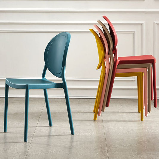 Scandinavian Plastic Armless Dining Chairs Stackable Dining Side Chairs (Set of 4) Clearhalo ' kitchen&dining_furn' 'Dining Chairs' 'Dining Tables & Seating' 'dining_chair' 'furn' 'furn_dining_chair' 'Furniture' 'furniture_dining_chair' 'Kitchen & Dining Furniture' 'kitchen' 1200x1200_2f275f8e-a709-4c31-a21a-00118cac05ed