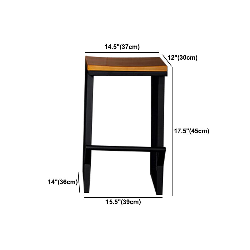 Industrial Square Counter & Bar Stool Metal Natural Counter Height Stool for Cafe Clearhalo 'Bar Furniture' 'Bar Stools' 'bar_stools' 'furn' 'furn_bar_stools' 'Furniture' 'Kitchen & Dining Furniture' 1200x1200_2f283e9c-d190-488e-aa48-2405961914b1