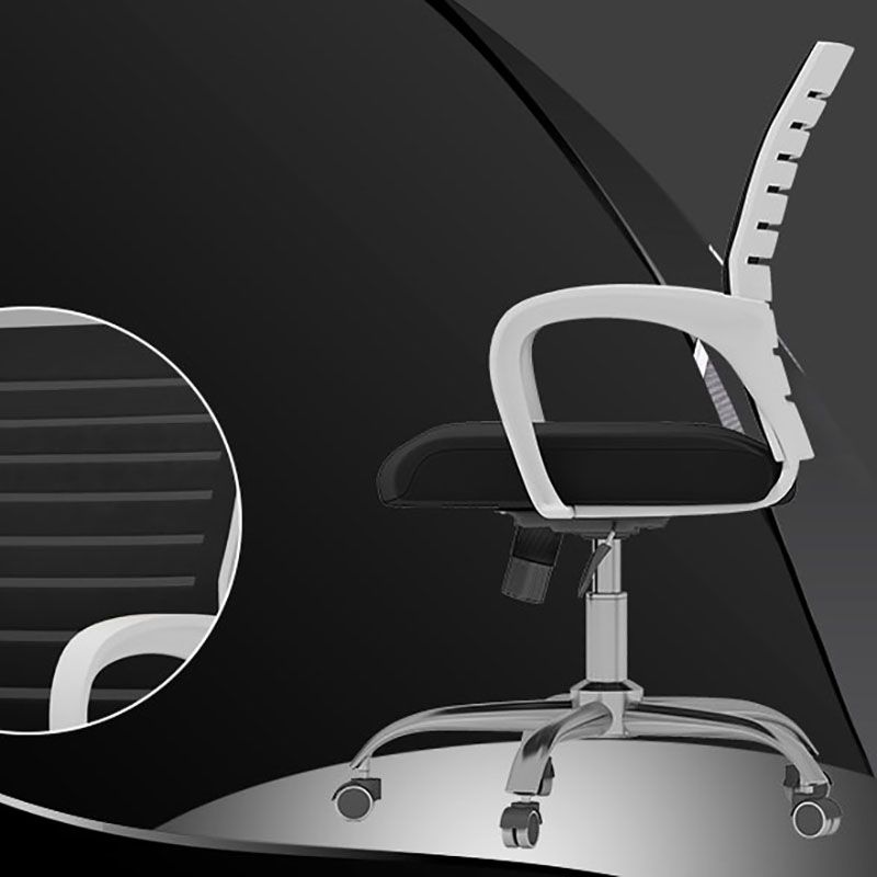 Black Mid Back Office Chair Black Cushion Arm Included Chair Clearhalo 'furn' 'furn_office_chair' 'Furniture' 'Office Chairs' 'Office Furniture' 'office_chair' 1200x1200_2f289618-d597-440c-84a3-296c5736cadb