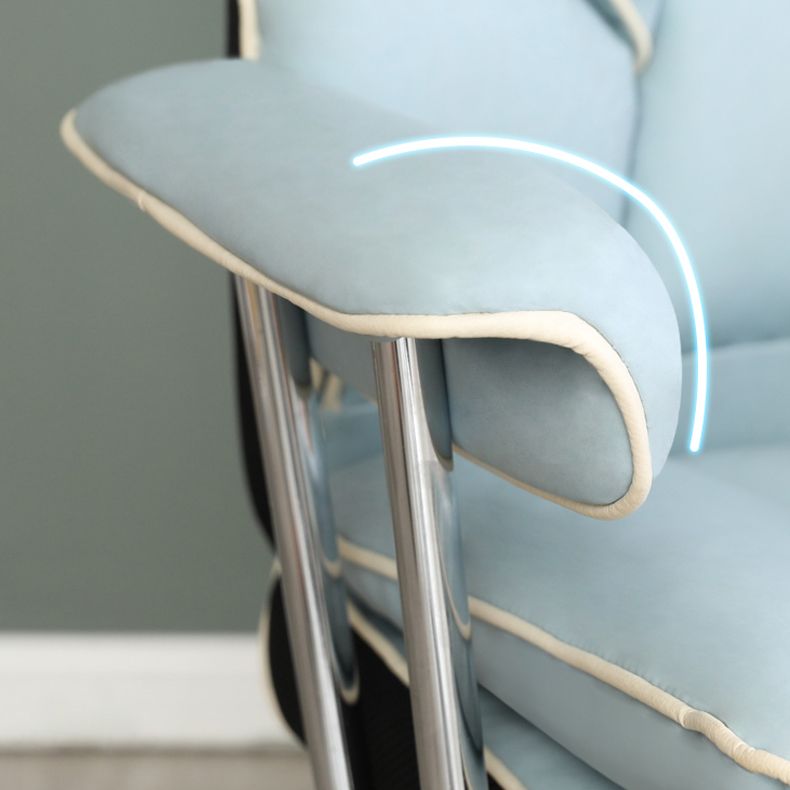 Silver Metal Modern Desk Chair with High Back Leather Conference Chair Clearhalo 'furn' 'furn_office_chair' 'Furniture' 'furniture_office_chair' 'Office Chairs' 'Office Furniture' 'office_chair' 1200x1200_2f28c642-2a0e-4045-b7b8-4e2d424ea07c