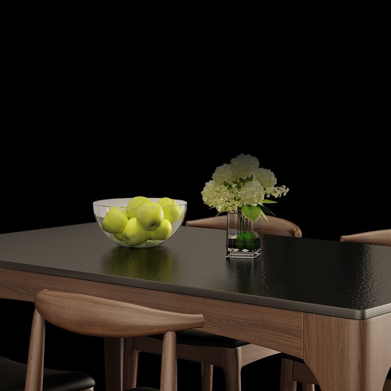 Contemporary Kitchen Rectangle Dinner Table 4 Legs Dining Table Clearhalo 'Dining Tables & Seating' 'Dining Tables' 'dining_table' 'furn' 'furn_dining_table' 'Furniture' 'Kitchen & Dining Furniture' 1200x1200_2f28de30-4118-48ae-afc1-4f30091915a0