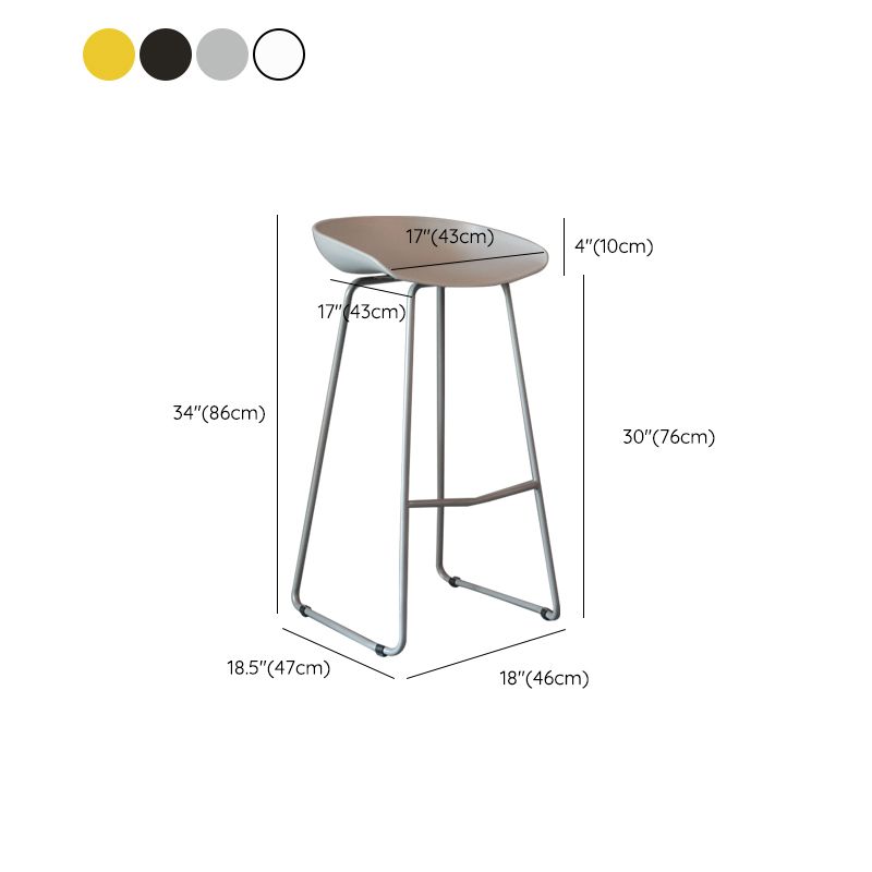 Modern Backrest Counter Stool Iron Cashier Bar Stool with Plastic Seat Clearhalo 'Bar Furniture' 'Bar Stools' 'bar_stools' 'furn' 'furn_bar_stools' 'Furniture' 'Kitchen & Dining Furniture' 1200x1200_2f2ace77-d11c-4694-8b19-7100397fe304