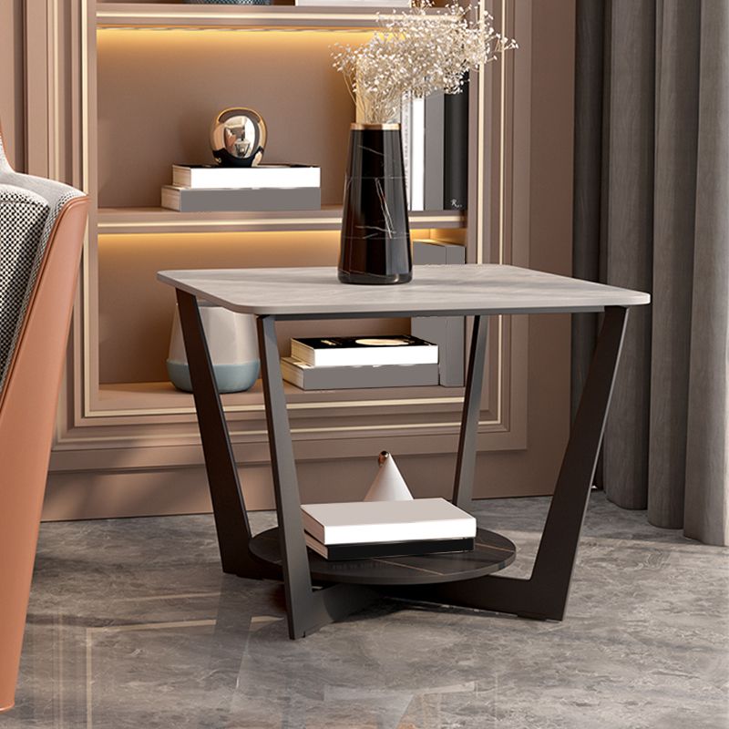 Pegas cruzadas de pizarra mesa de esquina de la esquina de la mesa del sofá cuadrado moderno