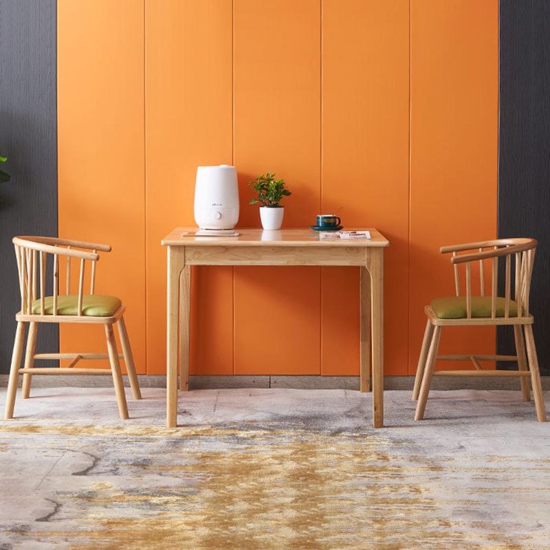 Dining Room Kitchen Table Rubberwood Solid Wood Square Dining Table