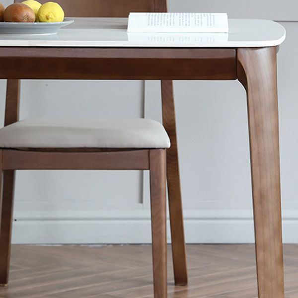 Rectangle 4 Legs Mid-Century Table White Fixed Table of Sintered Stone Clearhalo ' dining_table' 'Dining Tables & Seating' 'Dining Tables' 'furn' 'furn_dining_table' 'Furniture' 'furniture_dining_table' 'Kitchen & Dining Furniture' 'kitchen&dining_furn' 'kitchen' 'kitchen_dining_table' 1200x1200_2f2d0af4-8938-442f-b1ca-fd32cfd916f2