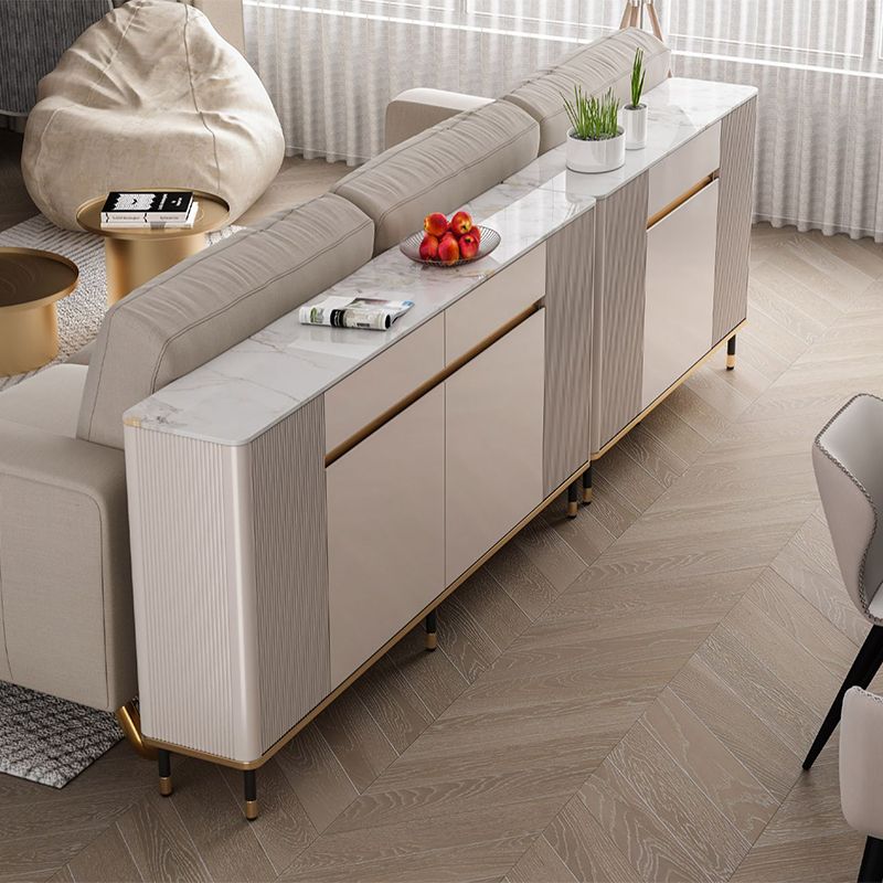 Scheda laterale per scaffalature regolabili in pietra sideboa glam con armadi e cassetti