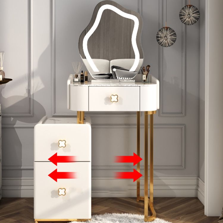 Luxious 3 Drawers Make-up Vanity Stone Makeup Vanity Desk Table