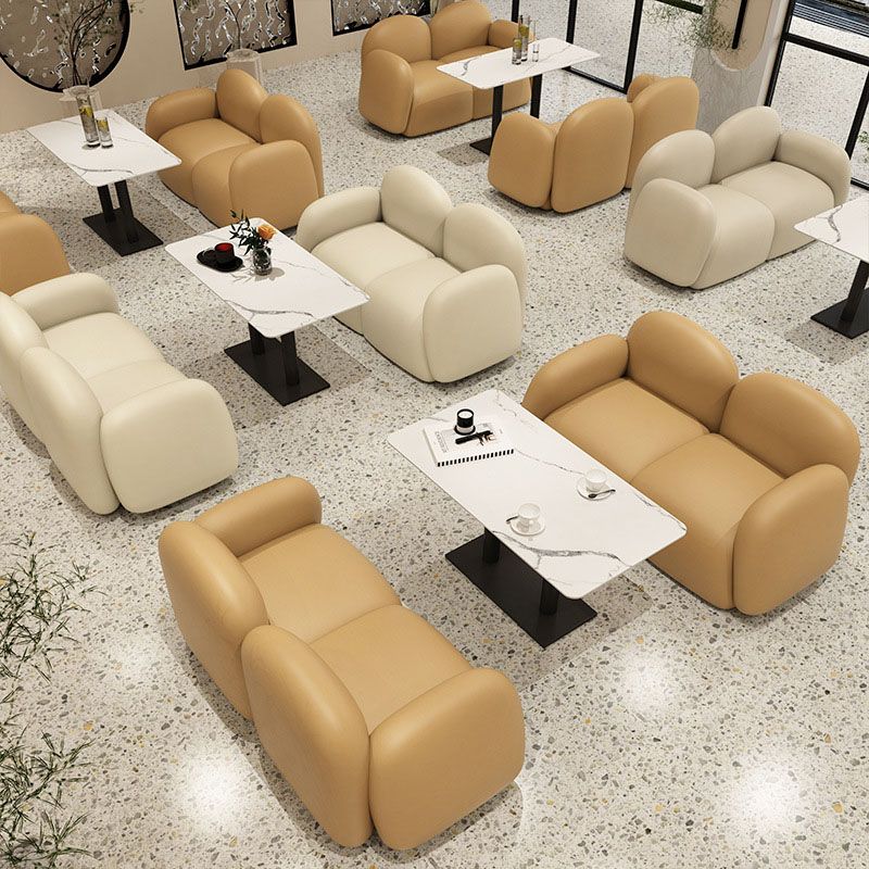 Faux Leather Modern Sofa 28,35 "Hoge strakke achterkant 2-zits loveseat