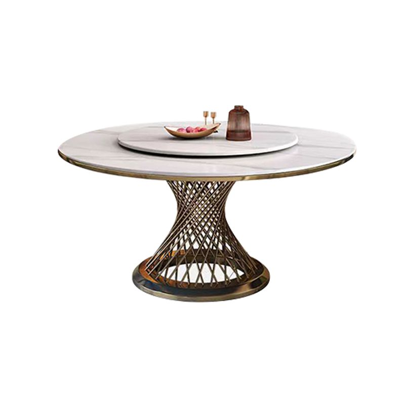 Round Turntable Dining Table Sintered Stone Dining Table for Home Clearhalo 'Dining Tables & Seating' 'Dining Tables' 'dining_table' 'furn' 'furn_dining_table' 'Furniture' 'Kitchen & Dining Furniture' 1200x1200_2f300c00-2d85-4fea-89fc-f42a34f2c60f
