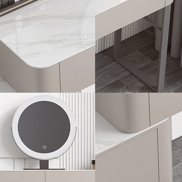 Contemporary 30.7" Height Stone Top Table Makeup Vanity with Drawers