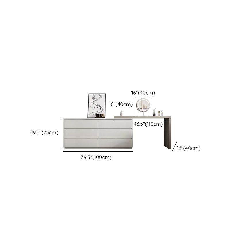 15 "brede hedendaagse make-up ijdelheid witte houten kaptafel