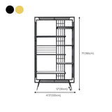 Contemporary Shelf Bookcase Open Storage Metal Bookcase with Shelves