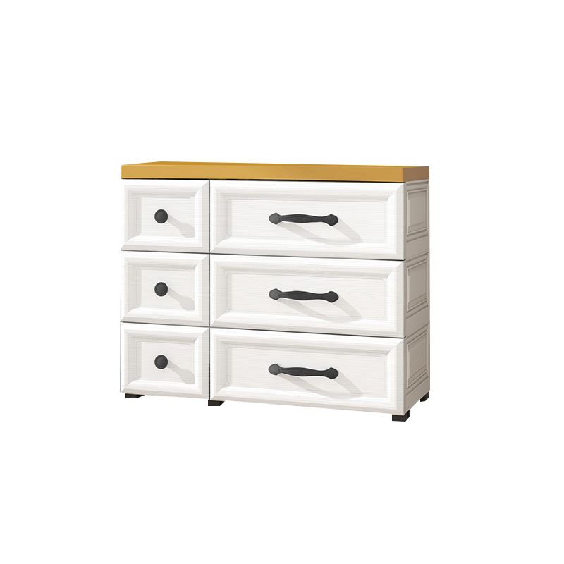 Modern Style Non-Hanging Armoire Plastic Wardrobe Closet with Drawers