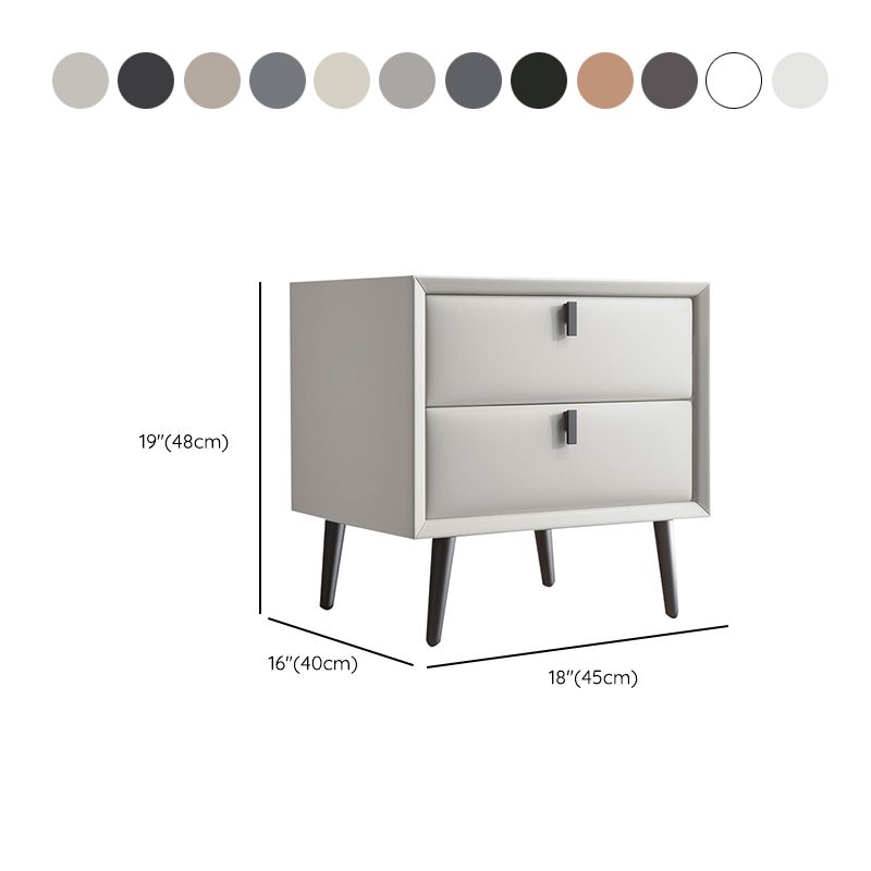 Table de nuit en cuir en bois massif contemporain lit de chevet avec tiroirs