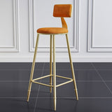 Nordic Armless Backrest Counter Stool Iron Dining Room Bar Stool with Cushion and Pedal Clearhalo 'Bar Furniture' 'Bar Stools' 'bar_stools' 'furn' 'furn_bar_stools' 'Furniture' 'furniture_bar_stools' 'Kitchen & Dining Furniture' 1200x1200_2f37ffe5-adab-4208-9dbf-85ef5eae6722