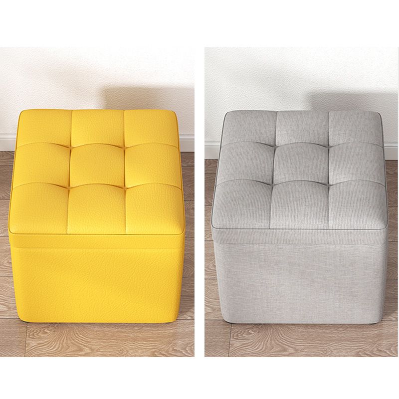 Tufted Pouf Solid Color Fabric Square Scratch Resistant Pouf Ottoman with Storage Clearhalo 'furn' 'furn_ottomans_poufs' 'Furniture' 'Living Room Furniture' 'Ottomans & Poufs' 'ottomans_poufs' 1200x1200_2f382924-fa62-45d8-9496-d6865cfb86d8