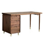 Glam Style Wood Office Desk rechthoekige vorm Taakbureau met 3 laden voor thuis