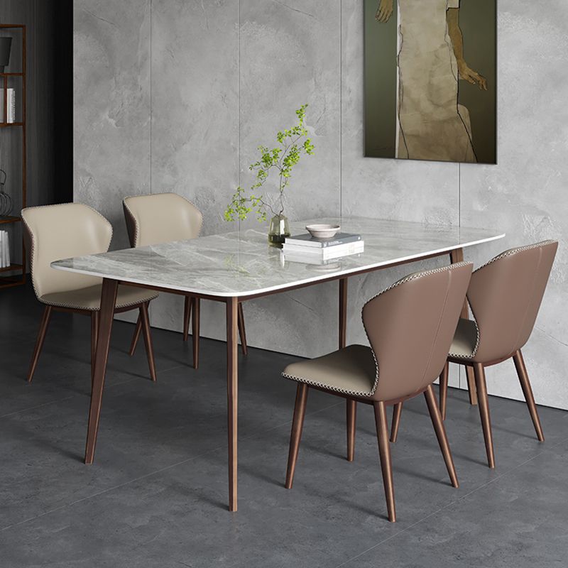 Sintered Stone Dining Table Mid-Century Style 4 Legs Rectangle Table for Dining Room Clearhalo ' dining_table' 'Dining Tables & Seating' 'Dining Tables' 'furn' 'furn_dining_table' 'Furniture' 'furniture_dining_table' 'Kitchen & Dining Furniture' 'kitchen&dining_furn' 'kitchen' 'kitchen_dining_table' 1200x1200_2f39a4e9-fceb-41ec-b584-881a3b7ce205