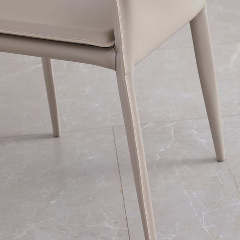 Upholstered Dining Chair with Leather Legs Matte Finish Solid Back Side Chair Clearhalo 'Dining Chairs' 'Dining Tables & Seating' 'dining_chair' 'furn' 'furn_dining_chair' 'Furniture' 'Kitchen & Dining Furniture' 1200x1200_2f3a6674-e2f8-40e3-9e52-a20f5609cb3a