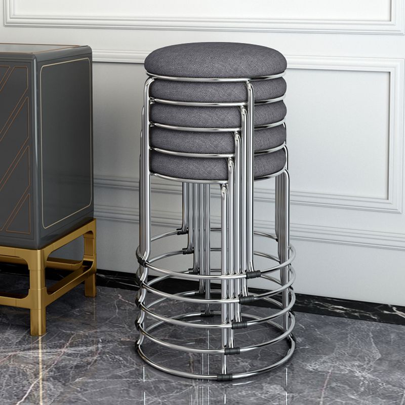 Contemporary Standard Ottoman Velvet Scratch Resistant Whole Colored Round Ottoman Clearhalo 'furn' 'furn_ottomans_poufs' 'Furniture' 'Living Room Furniture' 'Ottomans & Poufs' 'ottomans_poufs' 1200x1200_2f3b375c-a608-4f65-823f-ce545bc62095