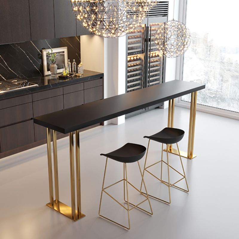 42-inch Height Luxury Cocktail Bar Table Gold Base Bar Height Table Clearhalo 'Bar Furniture' 'Bar Tables' 'bar_tables' 'furn' 'furn_bar_tables' 'Furniture' 'furniture_bar_tables' 'Kitchen & Dining Furniture' 'kitchen&dining_furn' 'kitchen' 1200x1200_2f3d5430-9451-41b4-9f2a-f5803f2efe3b