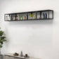 Closed Back Wall Mounted Bookshelf Metal Shelves Included Bookcase in Black