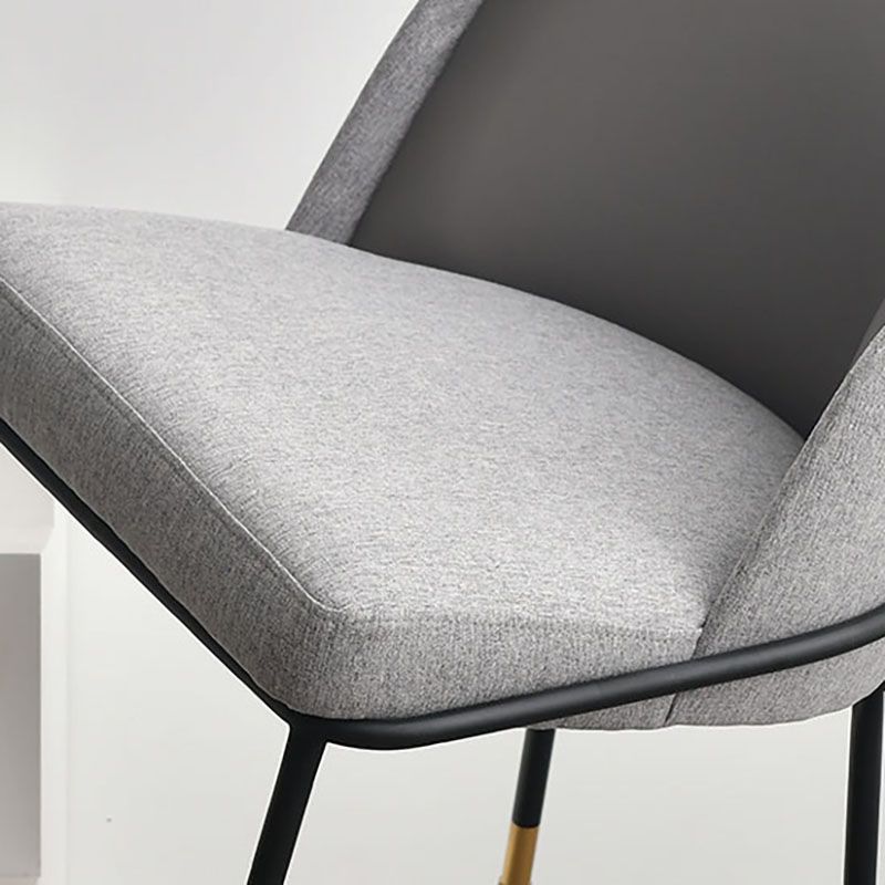 Scandinavian Design Solid Back Chairs Armless Upholstered Dining Side Chairs