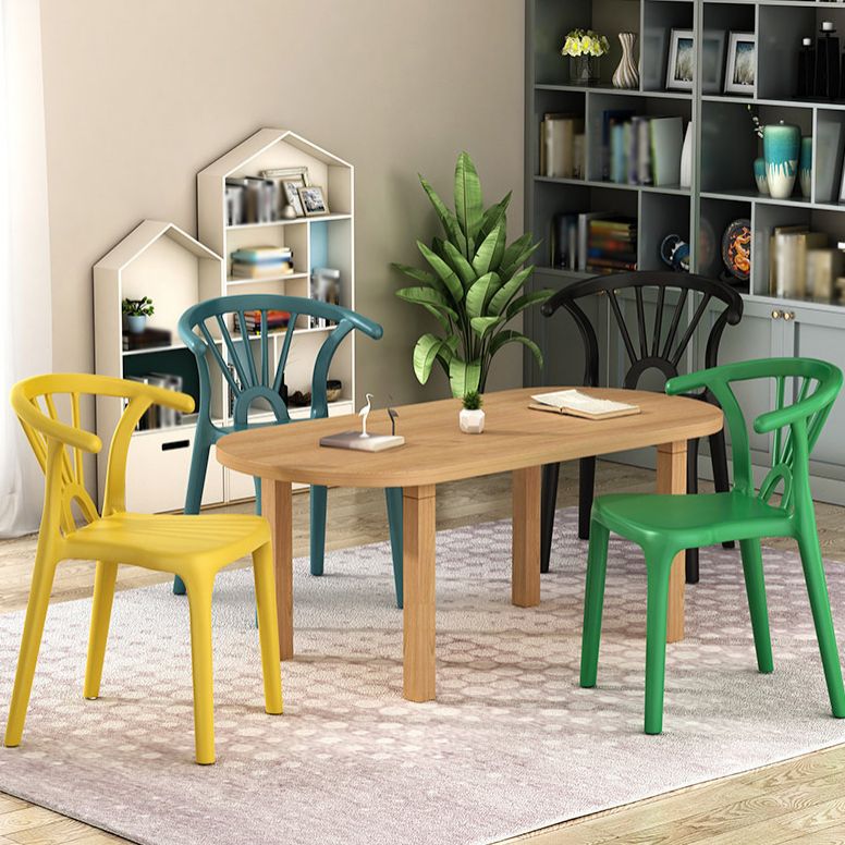 Modern Home Plastic Arm Chair Matte Finish Wishbone Dining Chair Clearhalo ' kitchen&dining_furn' 'Dining Chairs' 'Dining Tables & Seating' 'dining_chair' 'Furniture' 'furniture_dining_chair' 'Kitchen & Dining Furniture' 'kitchen' 1200x1200_2f4233a7-1e5f-45c4-aaec-9ab563488832