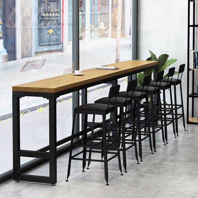 Industrial 1/7/12 Pieces Bar Table Set Rectangle Pine Wood Counter Table with High Stools Clearhalo 'Bar Furniture' 'furn' 'furn_home_bar_bar_sets' 'Furniture' 'Home Bars & Bar Sets' 'home_bar_bar_sets' 'Kitchen & Dining Furniture' 1200x1200_2f425964-c53e-4097-89b5-2dc09d1ab18b