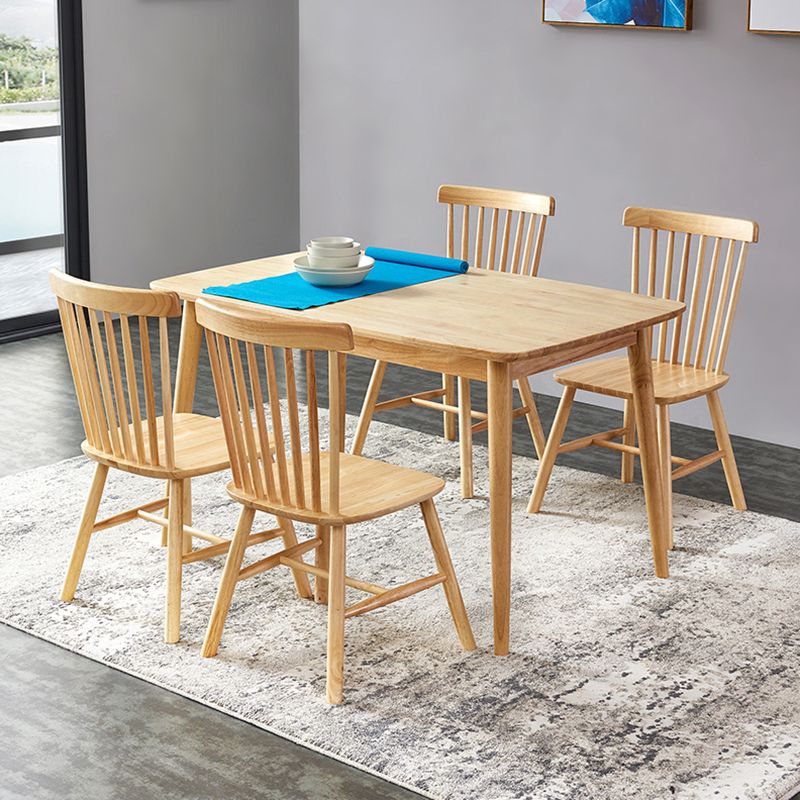 Rubberwood Solid Wood Dining Table 4 Legs Base Wood Table for Kitchen Clearhalo ' dining_table' 'Dining Tables & Seating' 'Dining Tables' 'furn' 'furn_dining_table' 'Furniture' 'furniture_dining_table' 'Kitchen & Dining Furniture' 'kitchen&dining_furn' 'kitchen' 'kitchen_dining_table' 1200x1200_2f45ff57-0635-4804-9b79-8134b2c305d1