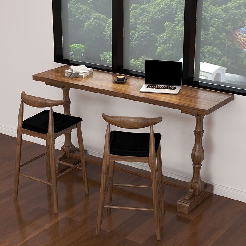 Brown 1/2/3 Pieces Pub Dining Set Solid Wood Table and Stool Set Clearhalo 'Bar Furniture' 'furn' 'furn_home_bar_bar_sets' 'Furniture' 'Home Bars & Bar Sets' 'home_bar_bar_sets' 'Kitchen & Dining Furniture' 1200x1200_2f46588c-b79c-46b3-9b80-7082f30b85ee