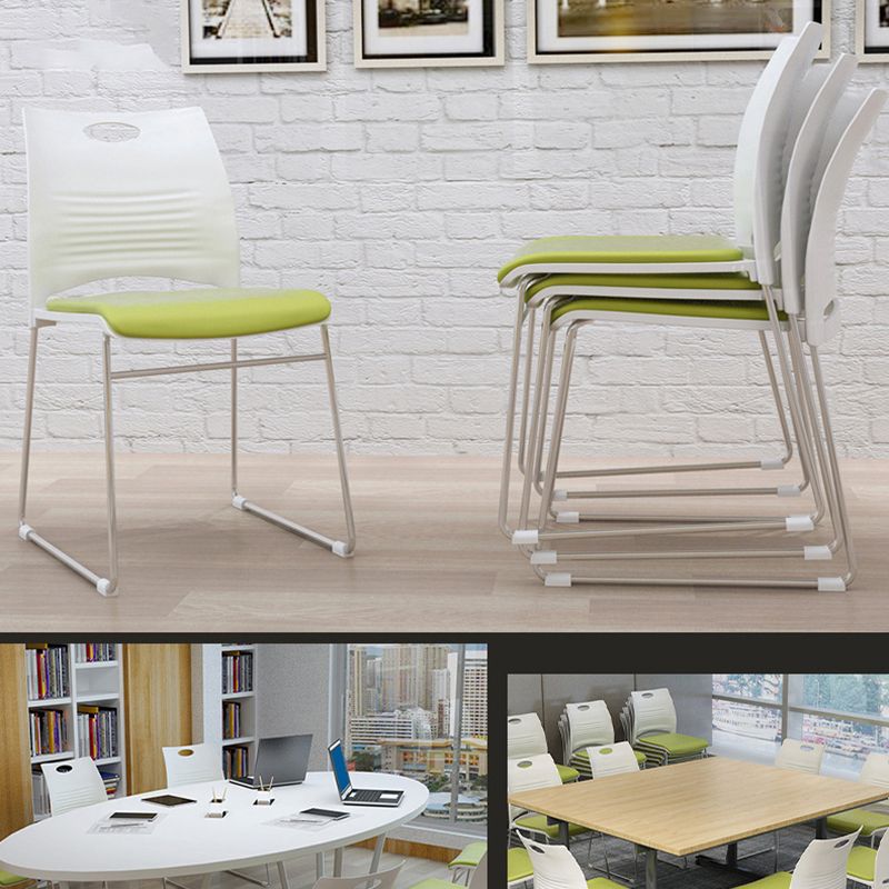 Silla de conferencia de marco de acero plateado silla de soporte lumbar lumbar