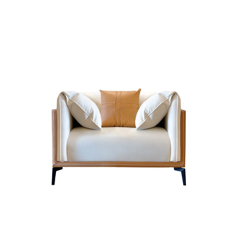 Modern Faux Leather Pillow Top Arm Sofa/Sectional Pillowed Back Cushions for Apartment Clearhalo 'furn' 'furn_sectionals' 'Furniture' 'furniture_sectionals' 'kitchen' 'kitchen_sectionals' 'Living Room Furniture' 'Sectionals' 1200x1200_2f498a93-9e87-4ba3-8b81-cbe4a71baa18