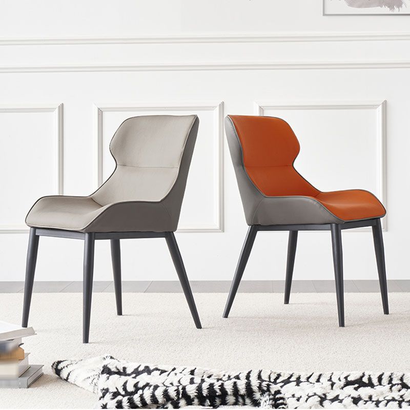 Silla de estilo contemporánea sillas de ala de brazo de cocina con patas de metal