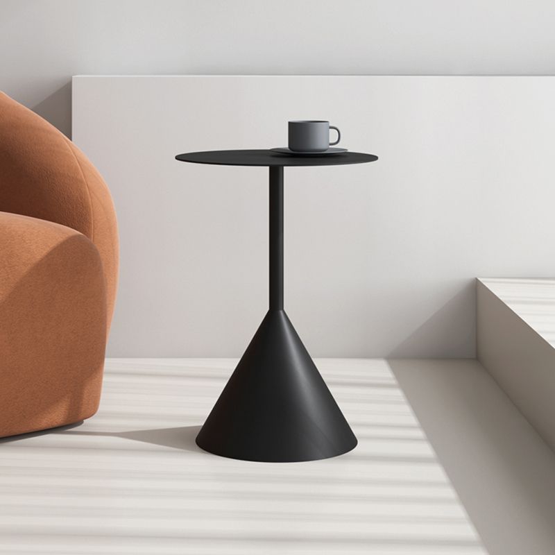 Mid-Century Round Tray Top Side Table 23.62" Tall Metal Pedestal End Table Clearhalo 'Coffee & Accent Tables' 'End & Side Tables' 'end_side_tables' 'furn' 'furn_end_side_tables' 'Furniture' 'Living Room Furniture' 1200x1200_2f4a298b-b16d-40fa-b31d-9936de502cc5