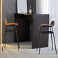 Modern Backrest Armless Counter Stool Iron Bar Stool with Seat and Pedal for Cafe