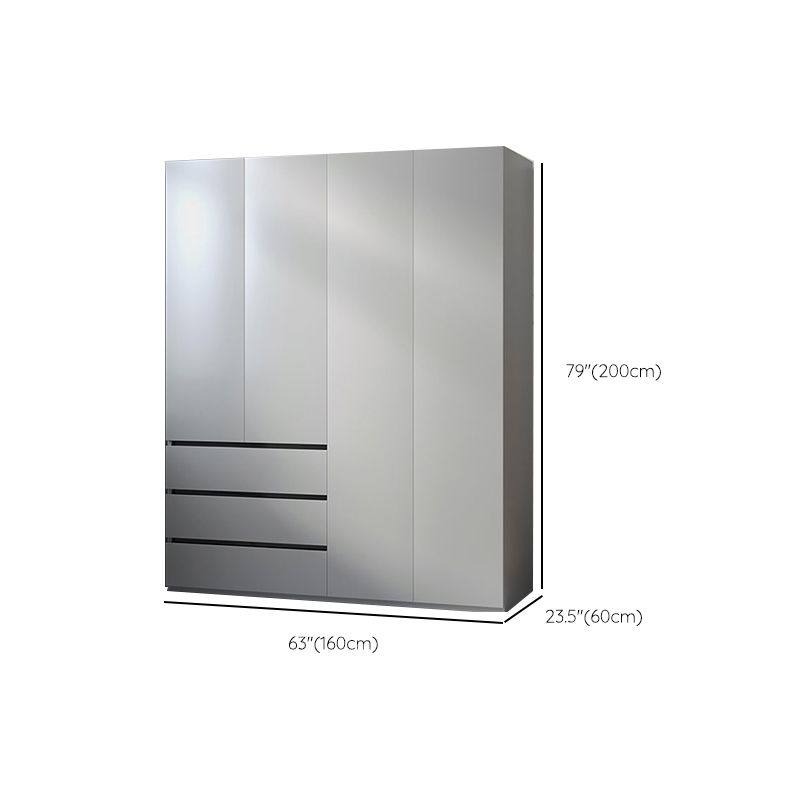 Guardaroba a cornice in legno moderno armadio armadio armadio con 3 cassetti
