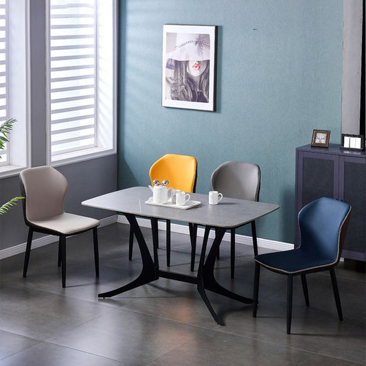 Home Contemporary Side Chair Wingback Metal Dining Room Chair with Leather Cushion Clearhalo ' kitchen&dining_furn' 'Dining Chairs' 'Dining Tables & Seating' 'dining_chair' 'furn' 'furn_dining_chair' 'Furniture' 'furniture_dining_chair' 'Kitchen & Dining Furniture' 'kitchen' 1200x1200_2f4b53eb-3da4-4c0a-96e9-1784744c2c11