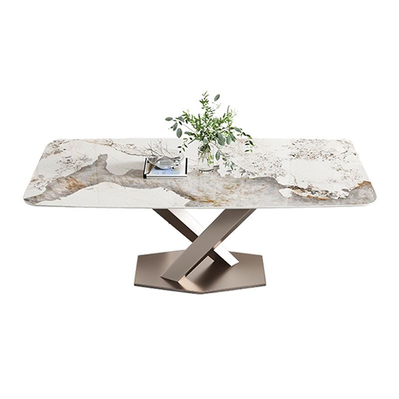 Rectangle Sintered Stone Dining Table Modern Metal Pedestal Base Table for Restaurant Clearhalo ' dining_table' 'Dining Tables & Seating' 'Dining Tables' 'furn' 'furn_dining_table' 'Furniture' 'furniture_dining_table' 'Kitchen & Dining Furniture' 'kitchen&dining_furn' 'kitchen' 'kitchen_dining_table' 1200x1200_2f4b919a-45b3-46b2-a790-5cc42fde2612