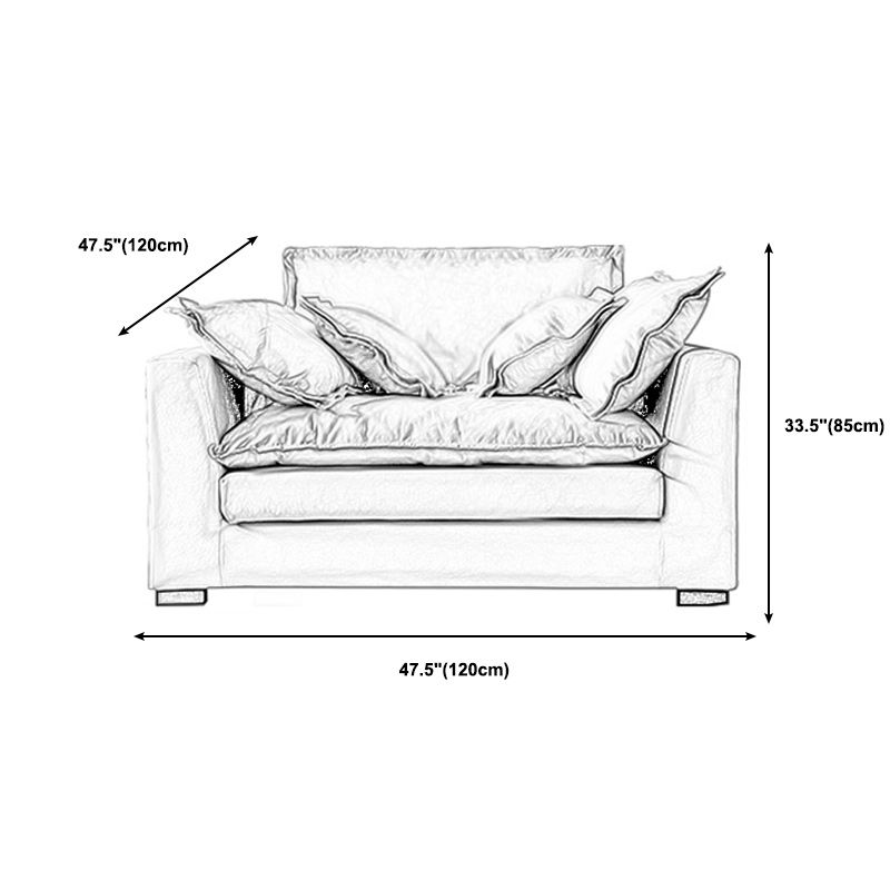 Beach Standard Sofa with Bolster Pillows 33.46"High Fabric Settee with Square Arm, Beige Clearhalo 'furn' 'furn_sofas' 'Furniture' 'furniture_sofas' 'Living Room Furniture' 'Sofa' 'sofas' 1200x1200_2f4bc28f-25aa-4921-9729-cf24e415d0f9
