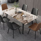 Industrial Style Dining Table Rectangle Sintered Stone 4 Legs Table with Black Frame Clearhalo ' dining_table' 'Dining Tables & Seating' 'Dining Tables' 'furn' 'furn_dining_table' 'Furniture' 'furniture_dining_table' 'Kitchen & Dining Furniture' 'kitchen&dining_furn' 'kitchen' 'kitchen_dining_table' 1200x1200_2f4c9980-6a7a-486e-b37c-0d46b90fc940