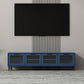 Mueble para TV con almacenamiento cerrado escandinavo Mueble para TV de madera sintética con 4 puertas