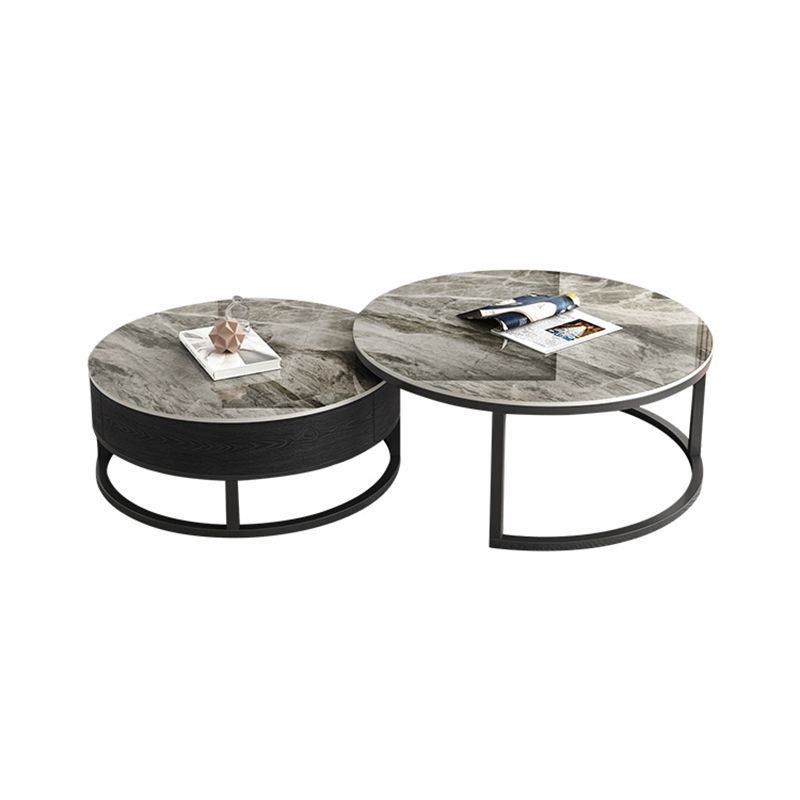 Slate Coffee Table Slate Nesting Coffee Table Set with Storage Drawer