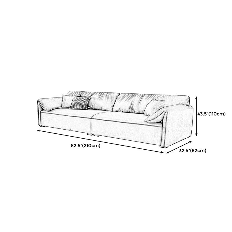 Rectangular Sofa with Pillow Back, Sponge Seat, Padded Pine Chair Legs Gray Frosted Cloth Clearhalo 'furn' 'furn_sofas' 'Furniture' 'furniture_sofas' 'kitchen' 'kitchen_sofas' 'Living Room Furniture' 'Sofa' 'sofas' 1200x1200_2f4fc1b0-5895-42f9-bdb1-62903b8677d1
