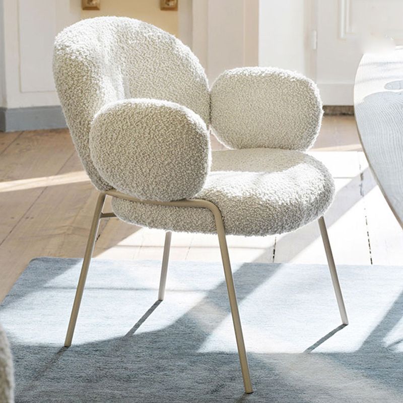 Nordic White Living Room Basic Four Leg Fixed Back Parsons/Arm Chair Clearhalo 'Accent Chairs' 'accent_chairs' 'Chairs & Seating' 'furn' 'furn_accent_chairs' 'Furniture' 'Living Room Furniture' 1200x1200_2f509844-10cc-44b9-9001-8209864dc47b